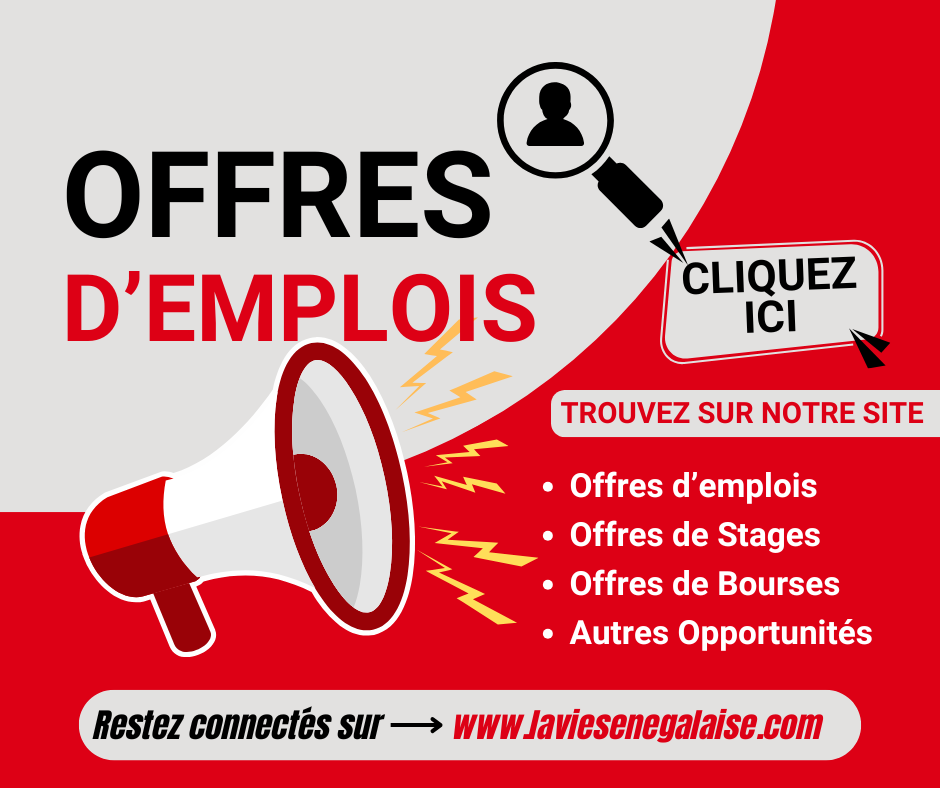 Listes des offres d'emplois disponible 22 Avril 2026 - Education SN